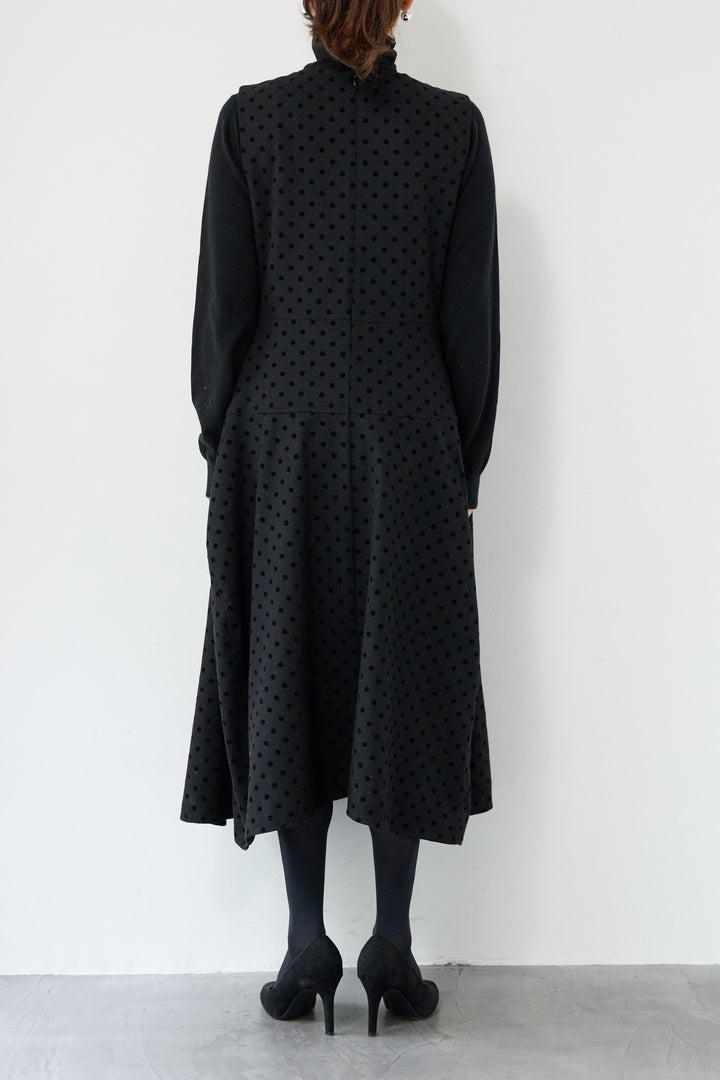 フロッキードット フレアジャンパースカート