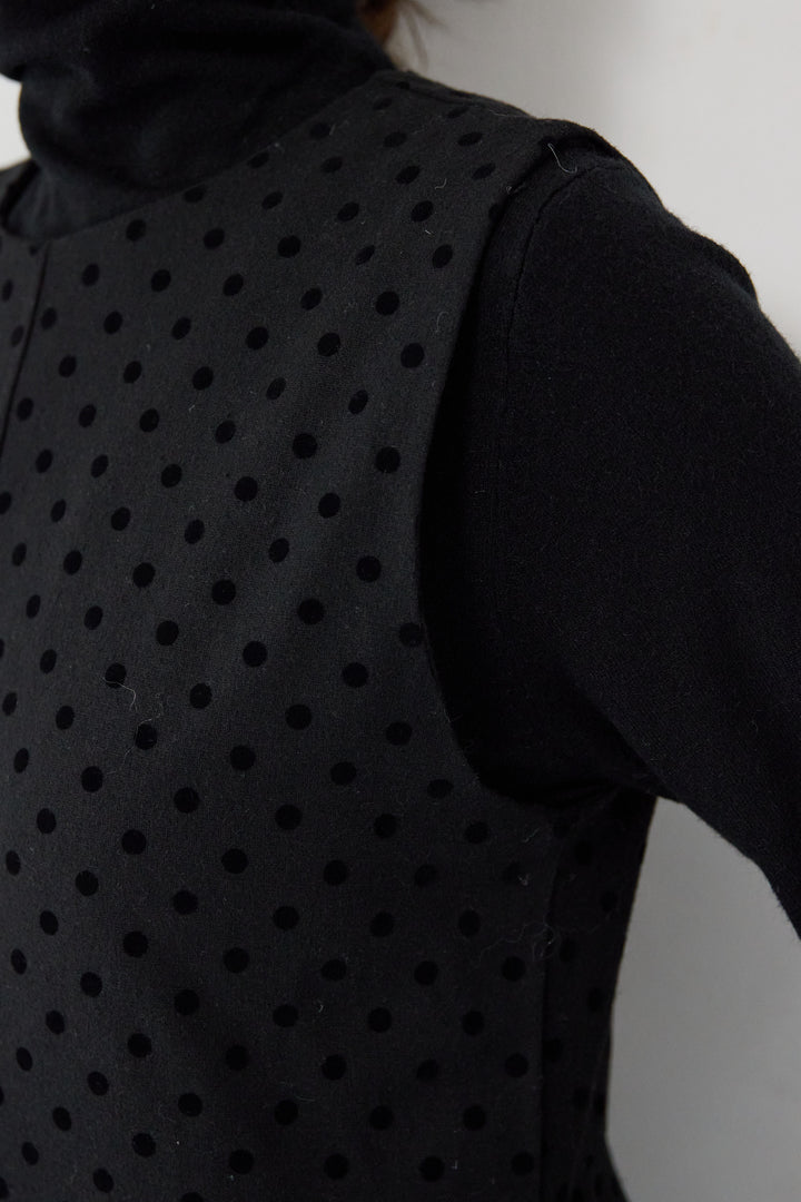 フロッキードット フレアジャンパースカート