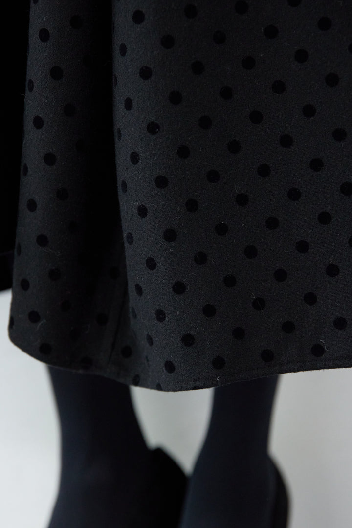 フロッキードット フレアジャンパースカート