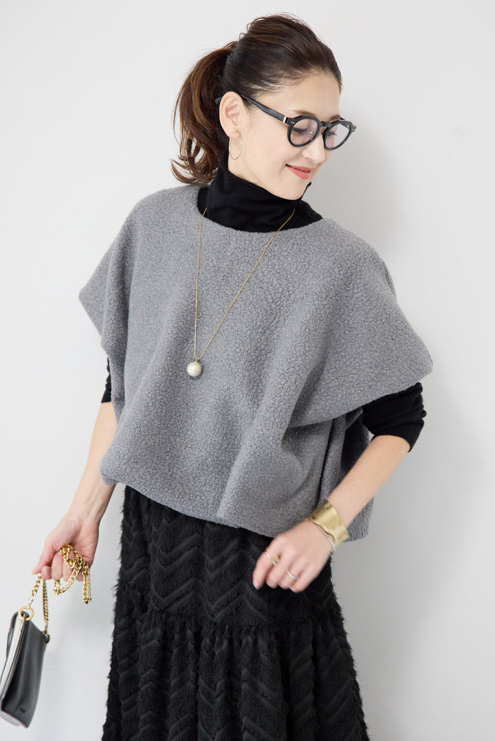 カシミヤ混 ハイネックニット