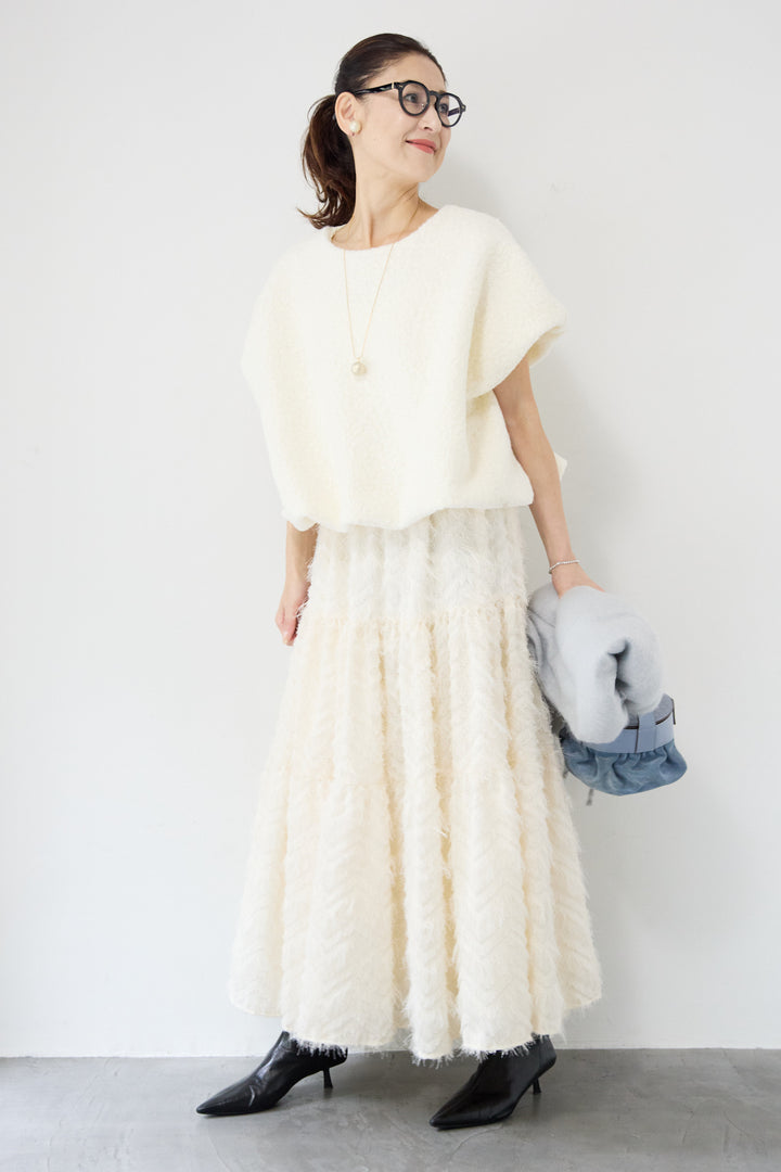 フリンジティアードスカート