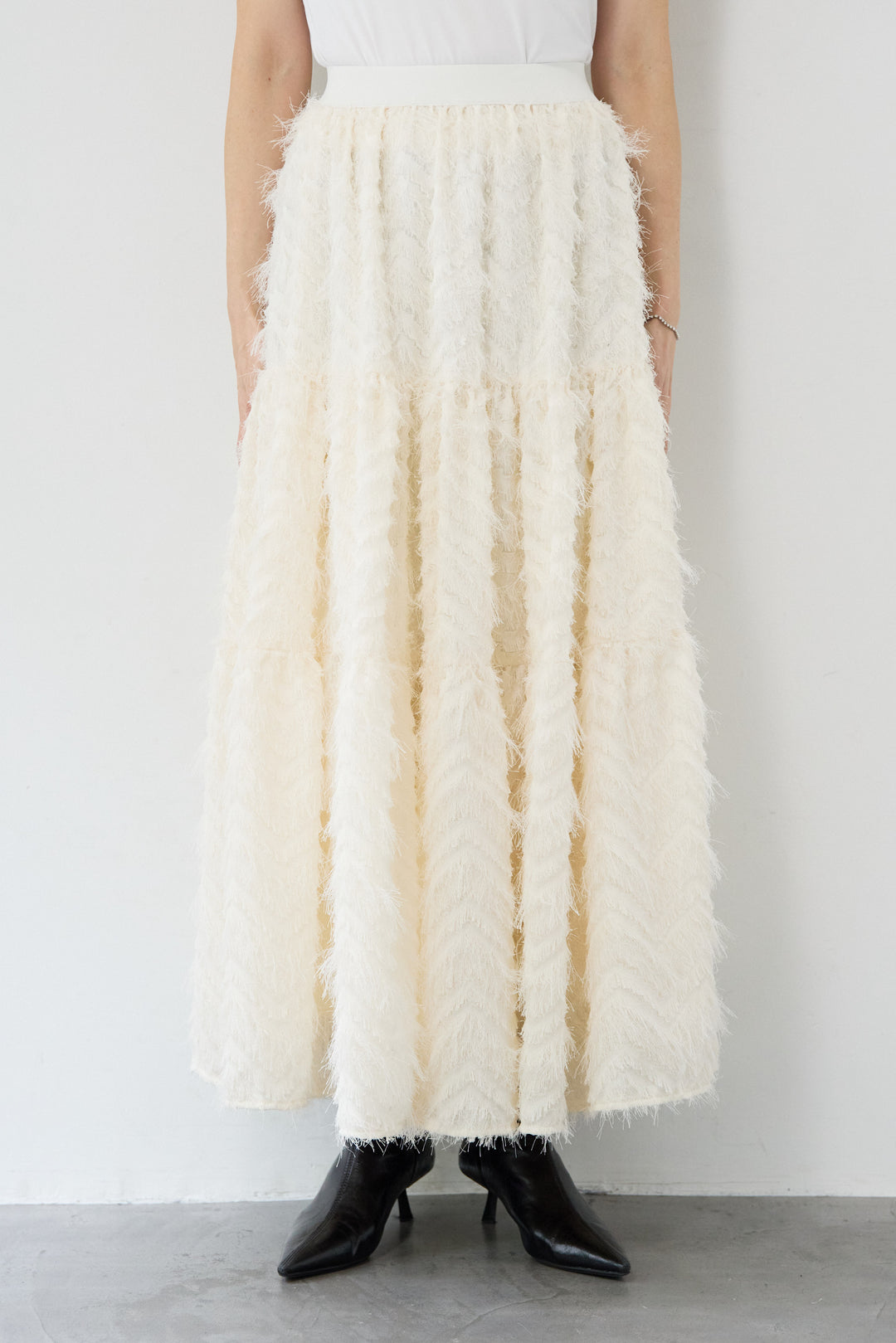 フリンジティアードスカート