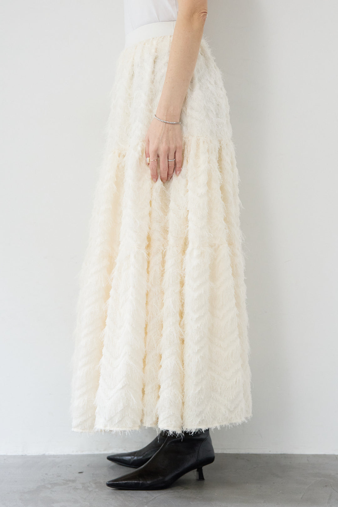 フリンジティアードスカート