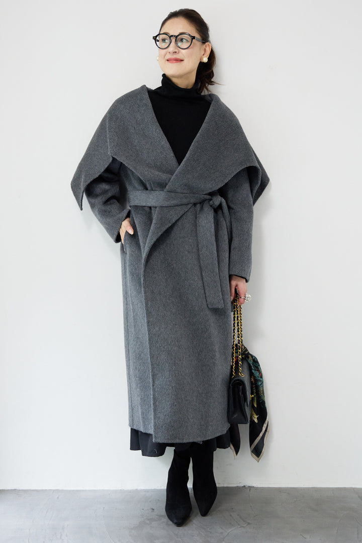 ビックカラーリバーウールコート