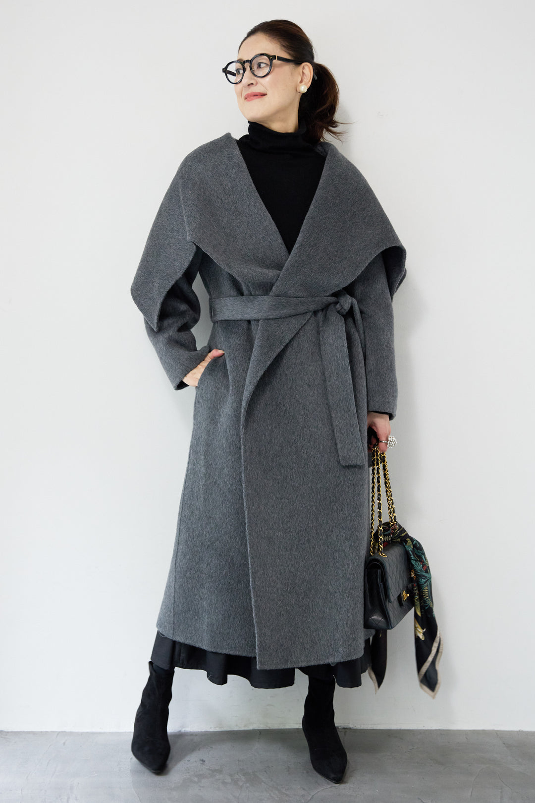 ビックカラーリバーウールコート