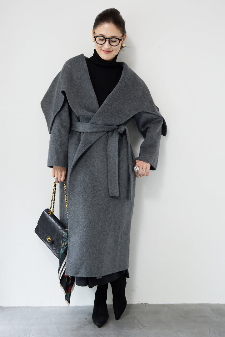 ビックカラーリバーウールコート