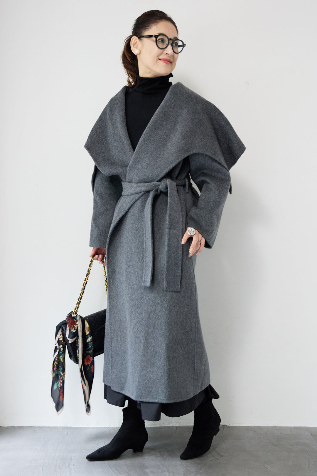 ビックカラーリバーウールコート