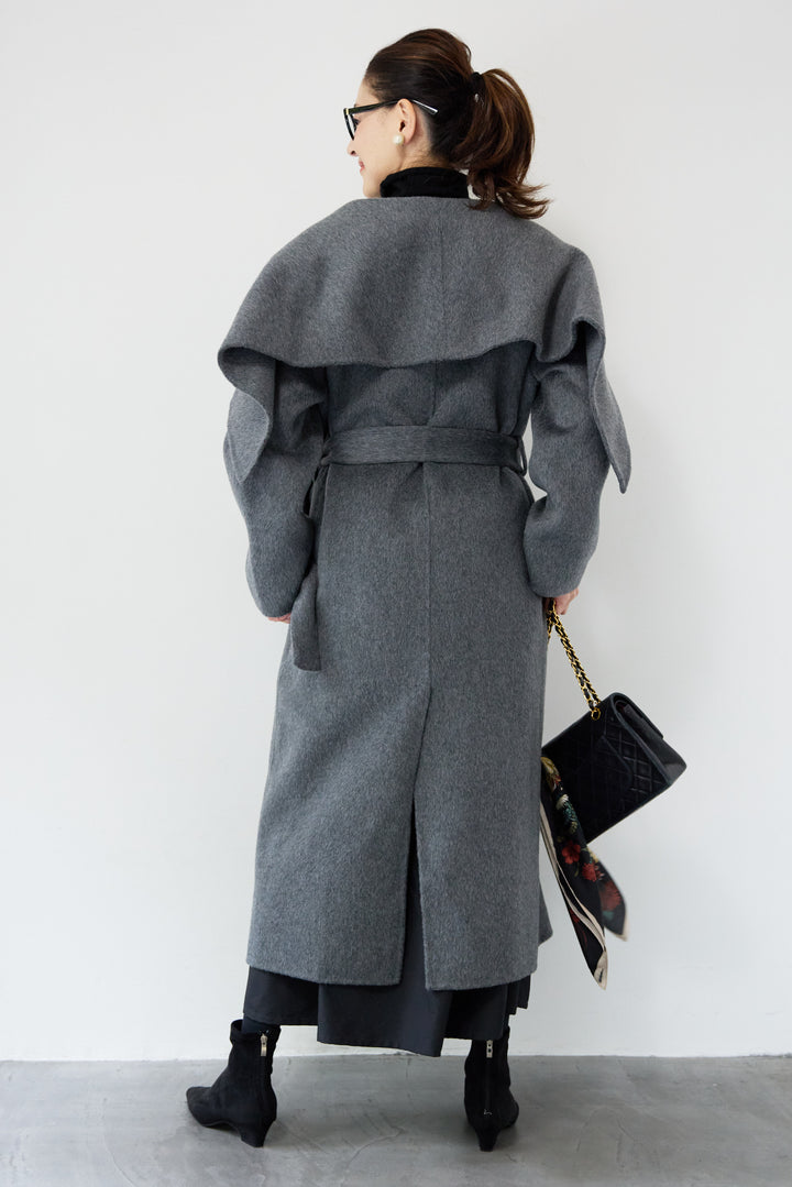 ビックカラーリバーウールコート