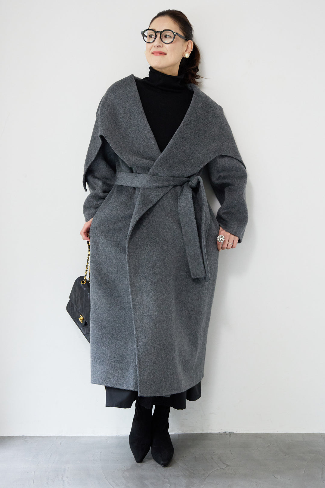 ビックカラーリバーウールコート