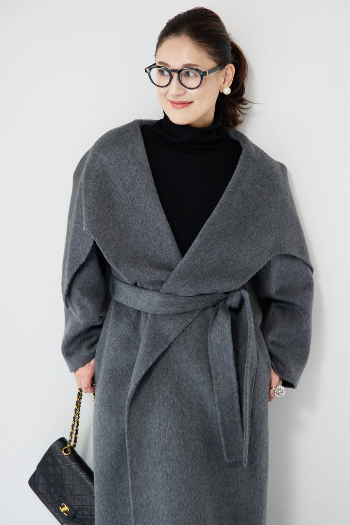 ビックカラーリバーウールコート