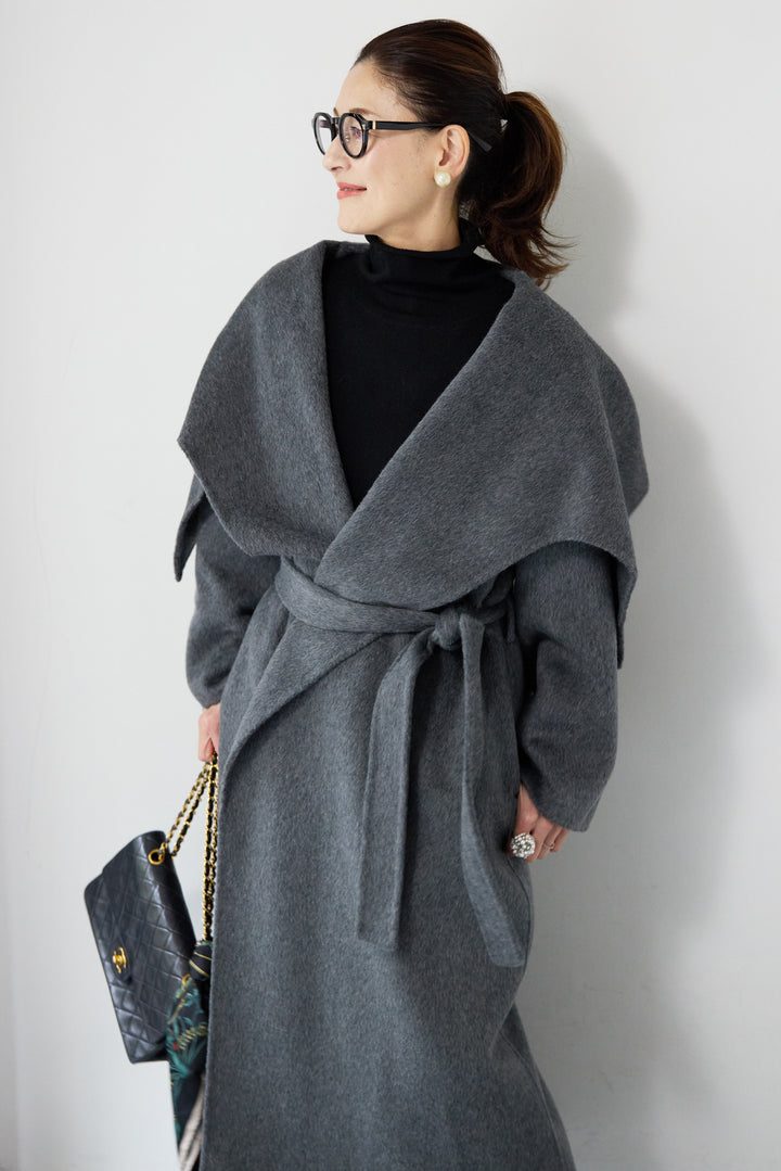 ビックカラーリバーウールコート