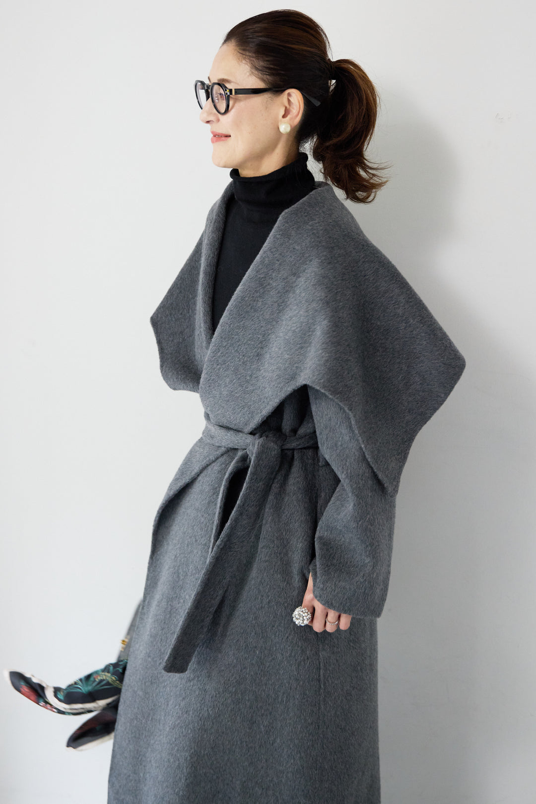 ビックカラーリバーウールコート