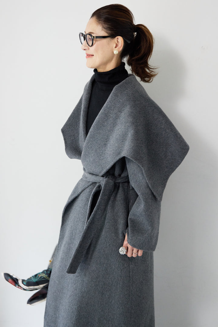 ビックカラーリバーウールコート