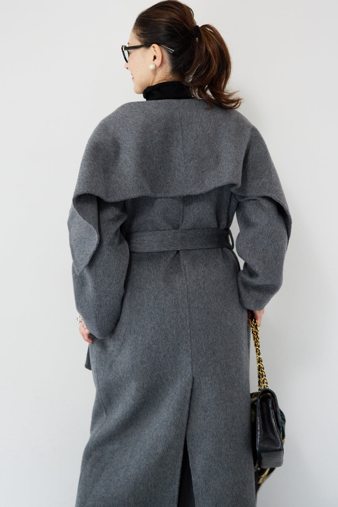 ビックカラーリバーウールコート