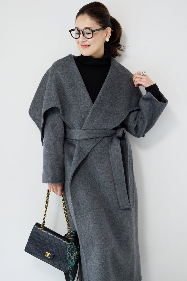 ビックカラーリバーウールコート