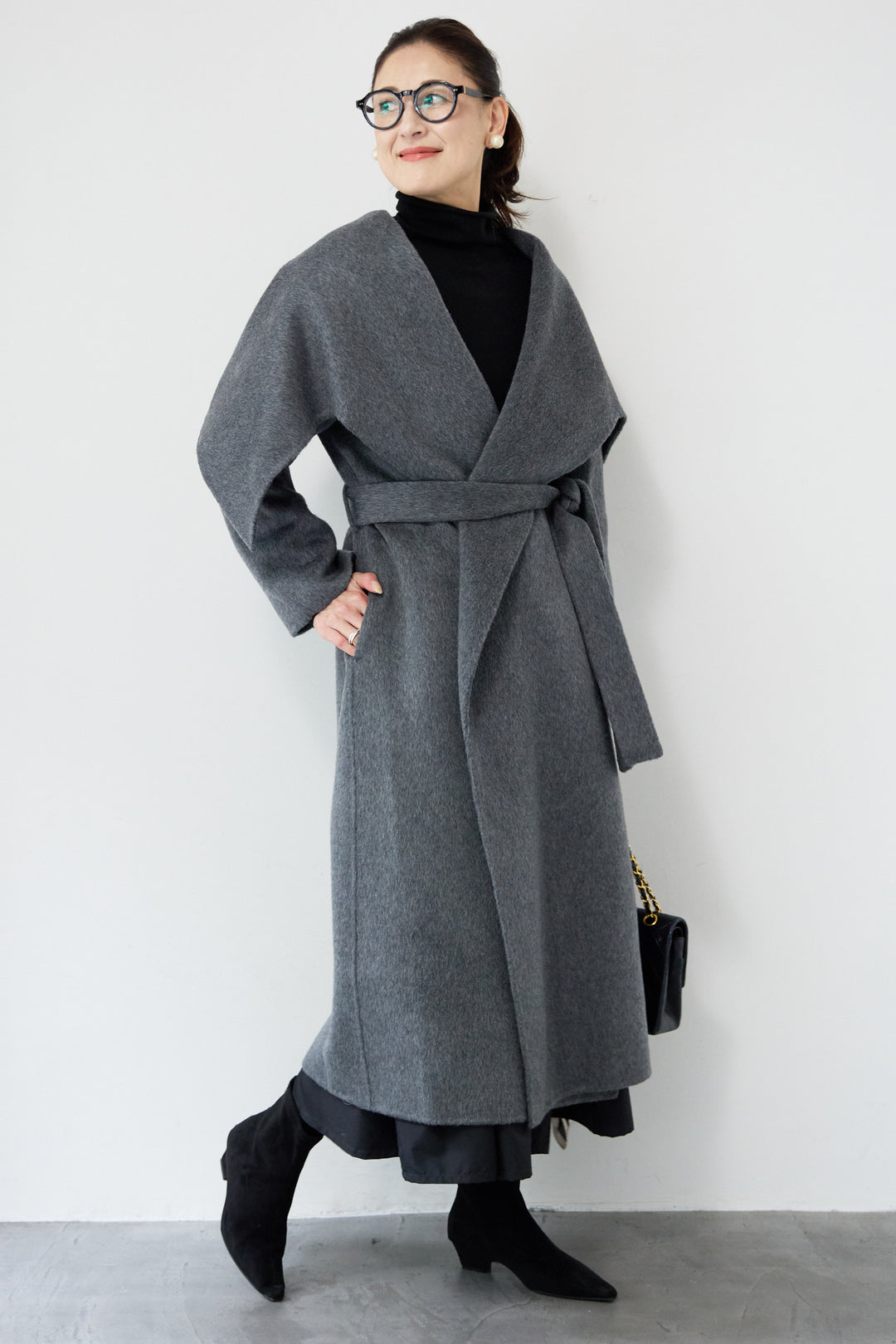 ビックカラーリバーウールコート