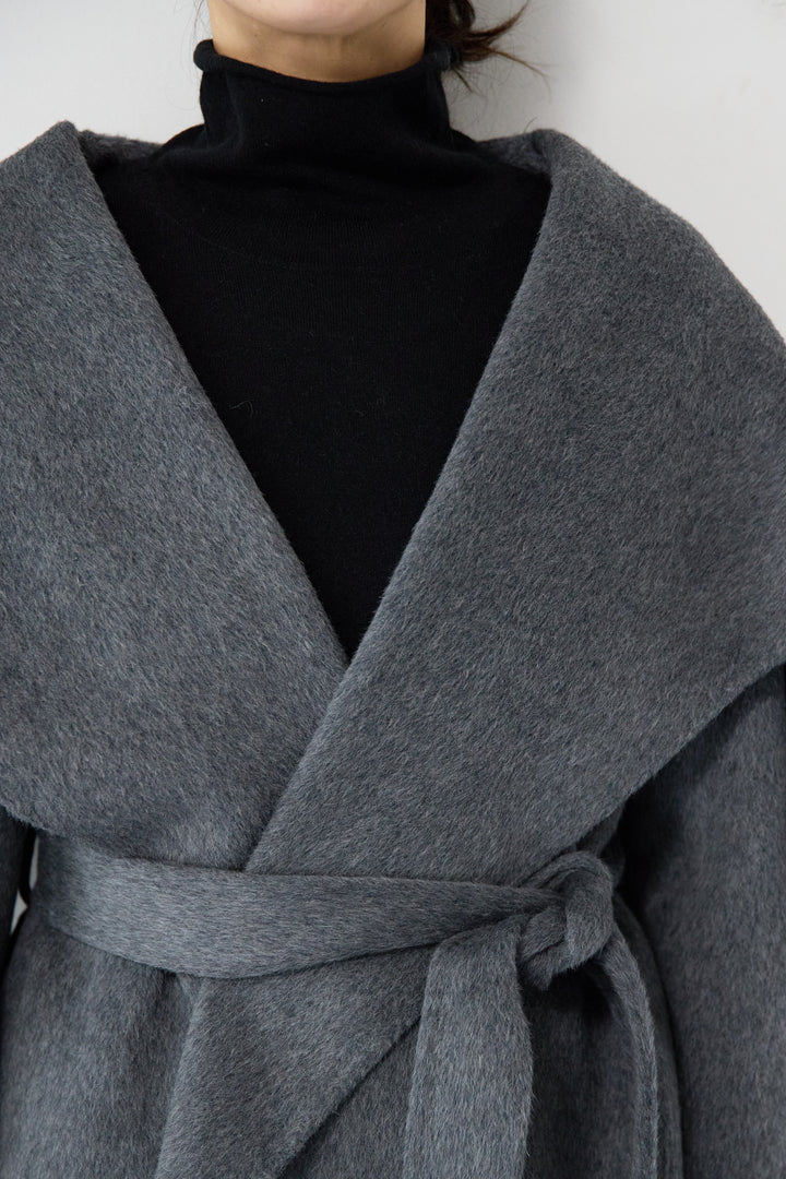 ビックカラーリバーウールコート