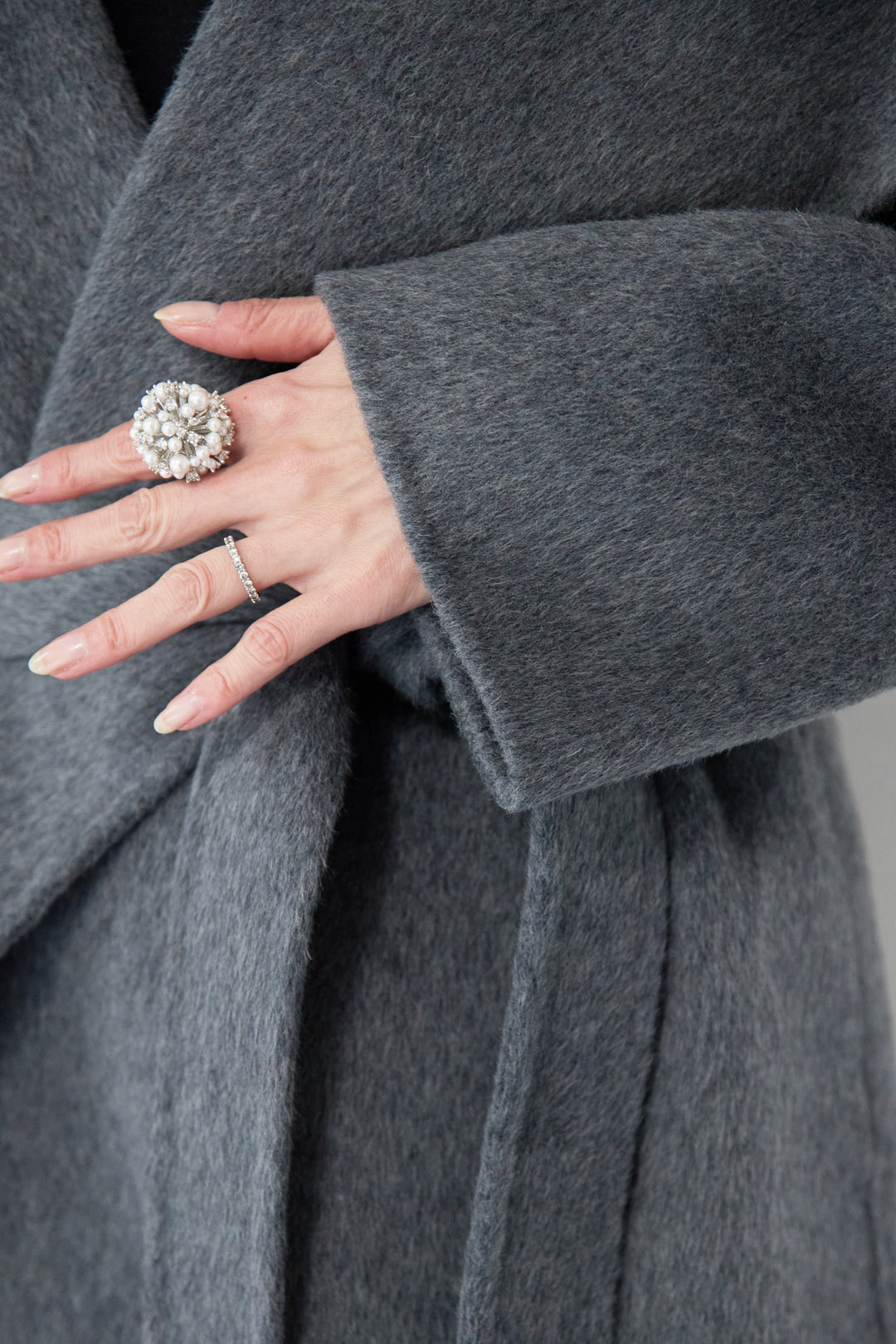 ビックカラーリバーウールコート