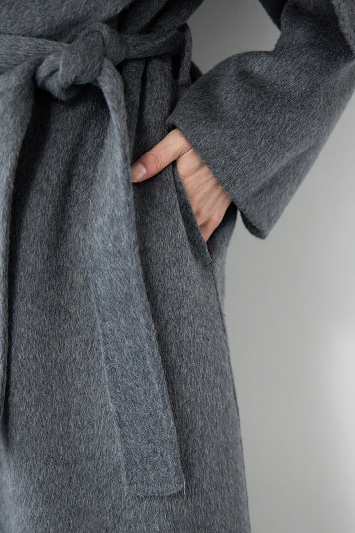 ビックカラーリバーウールコート