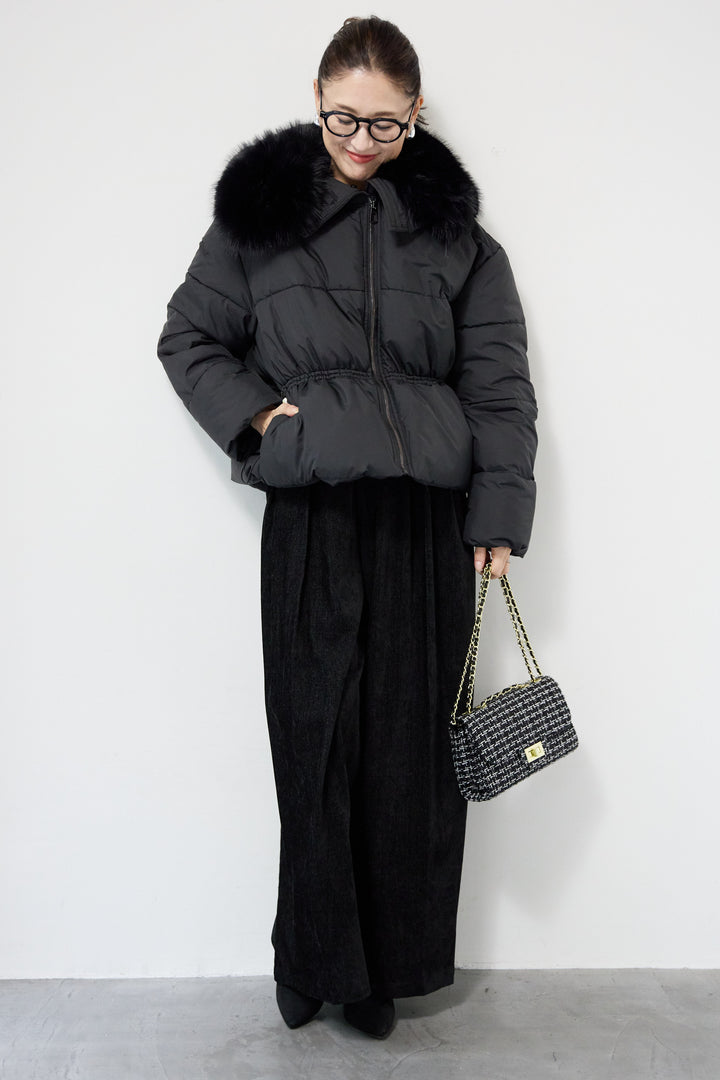 ファー襟付き中綿ジャケット