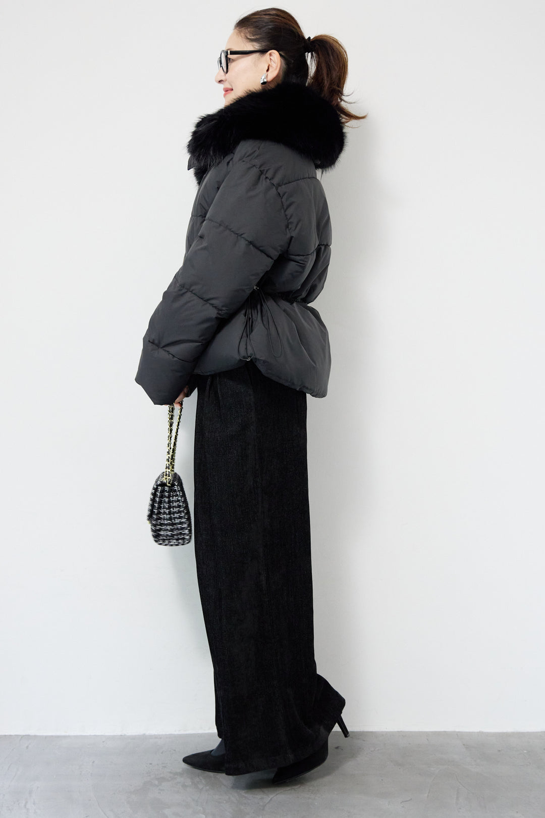 ファー襟付き中綿ジャケット