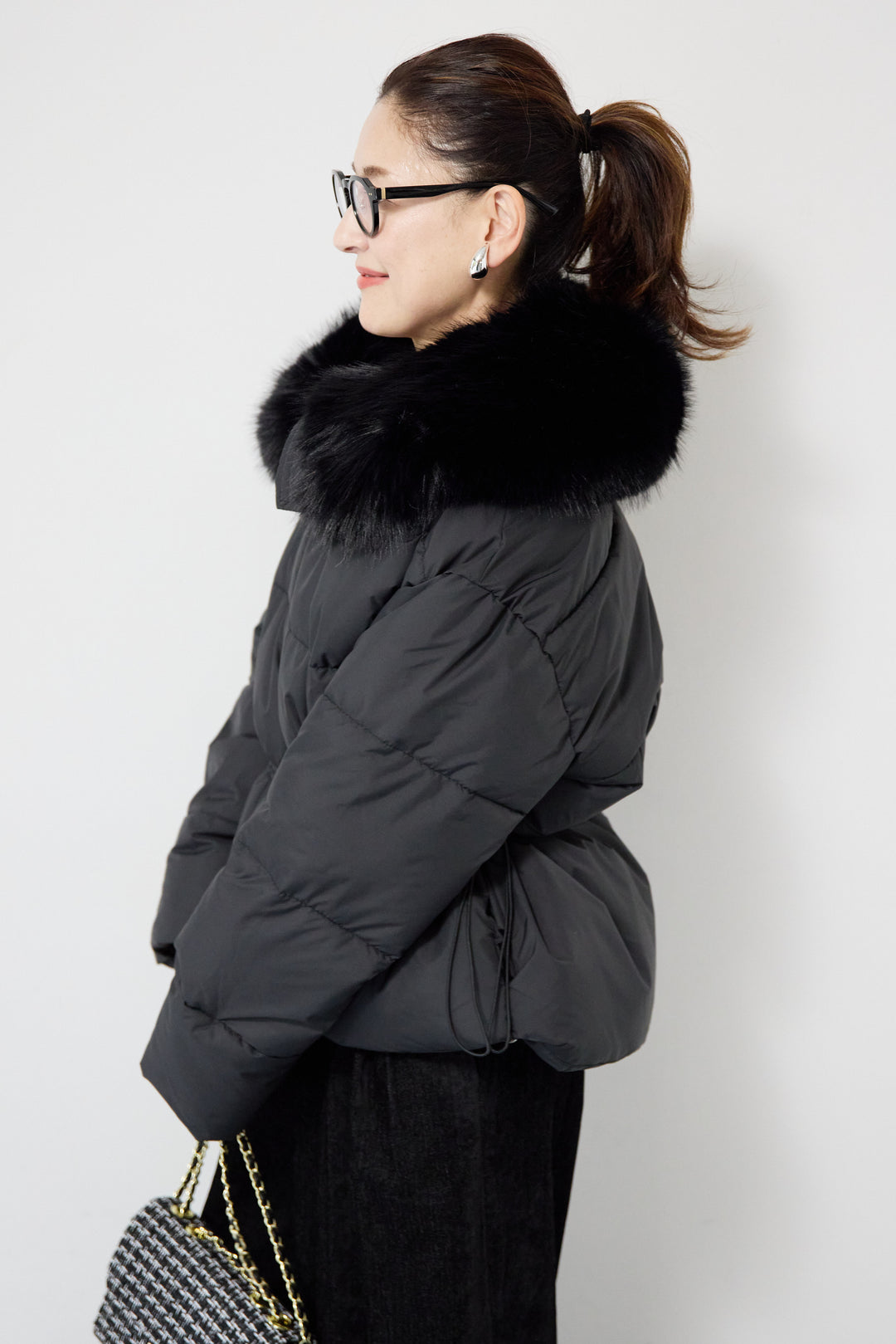 ファー襟付き中綿ジャケット