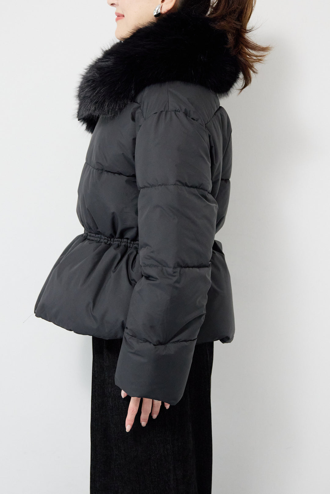 ファー襟付き中綿ジャケット