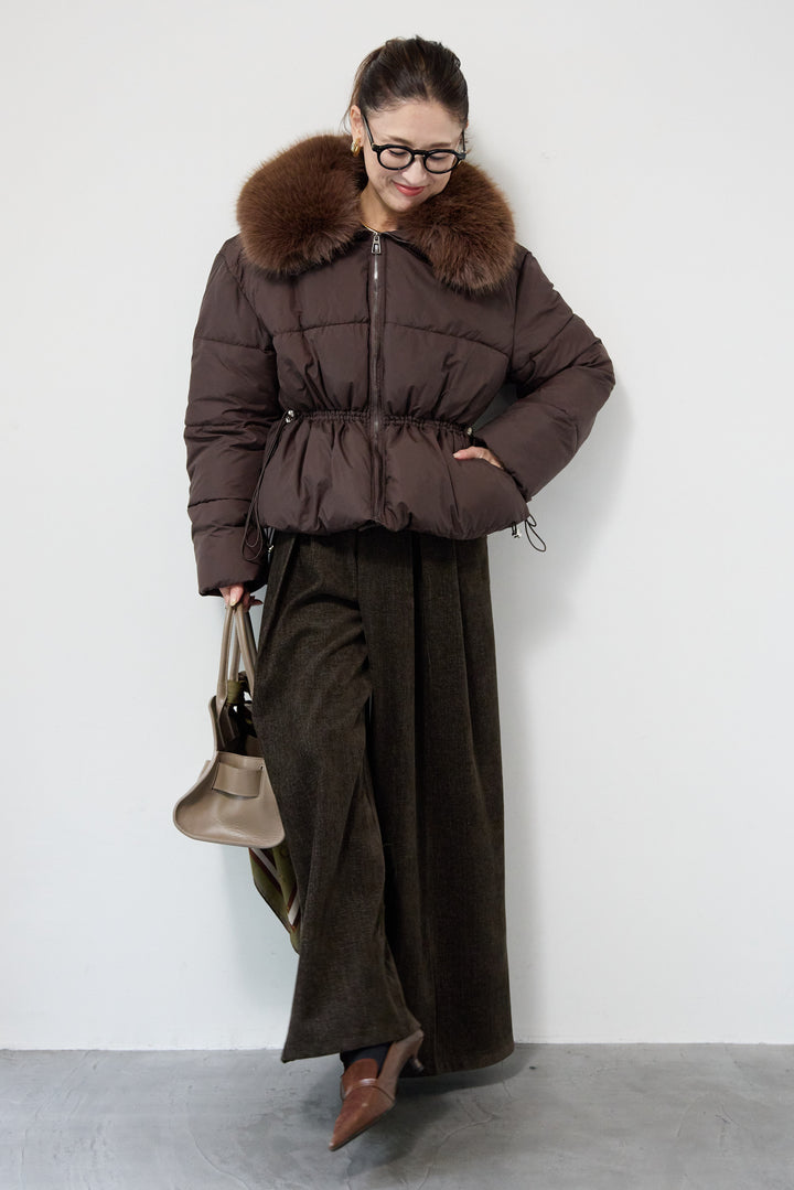 ファー襟付き中綿ジャケット