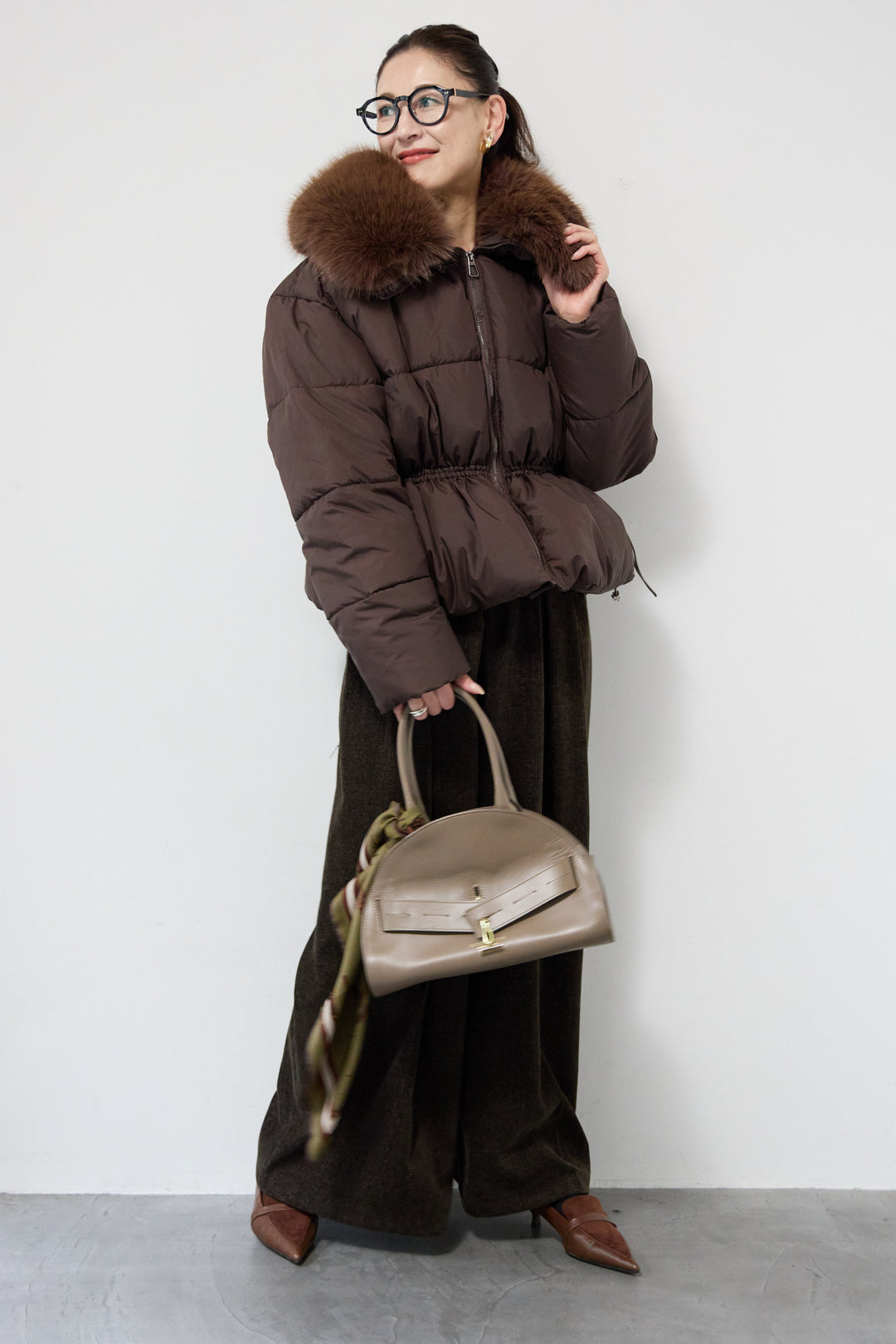 ファー襟付き中綿ジャケット