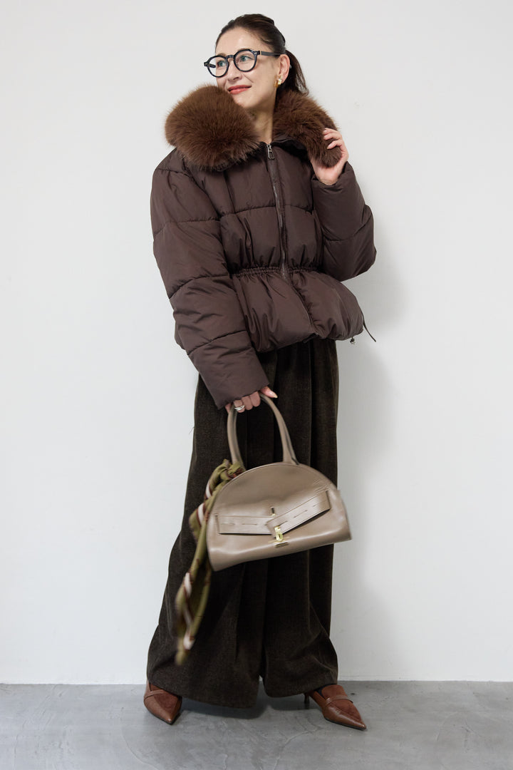 ファー襟付き中綿ジャケット