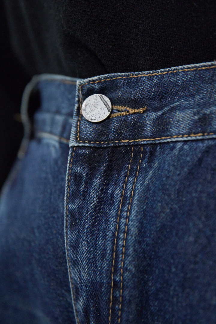 [SET]ウォッシャブルポンチョニット+カーブデニムパンツ(2set)