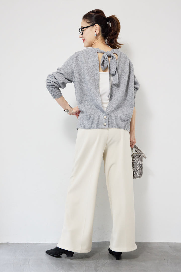 バックシャンリボンデザインニット