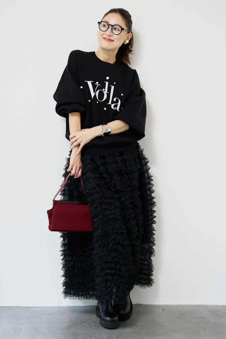 パール+ロゴニットトップス