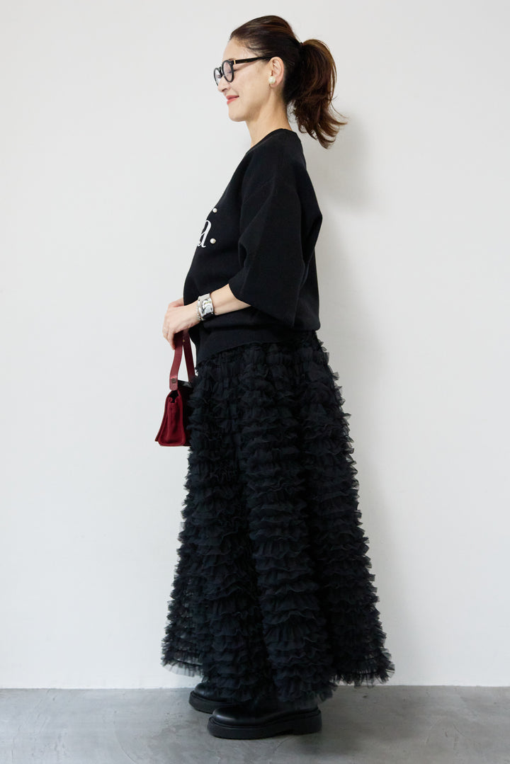 パール+ロゴニットトップス