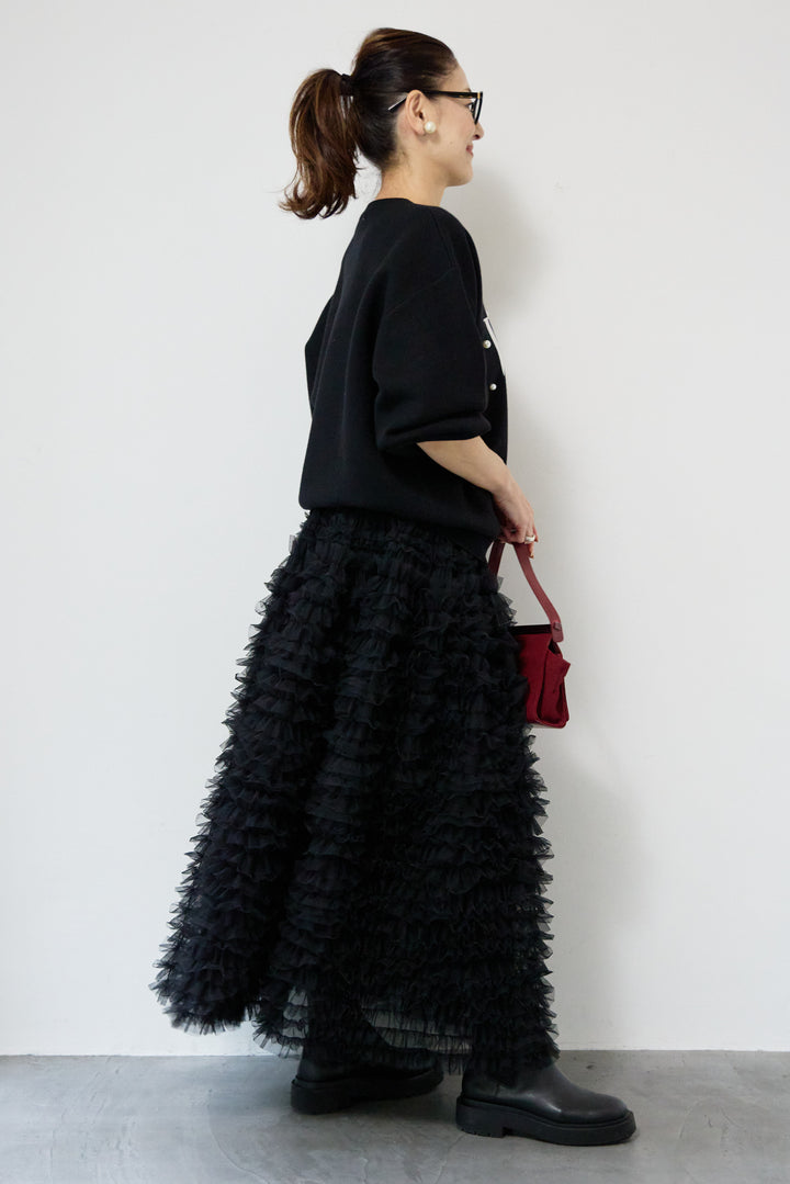 パール+ロゴニットトップス