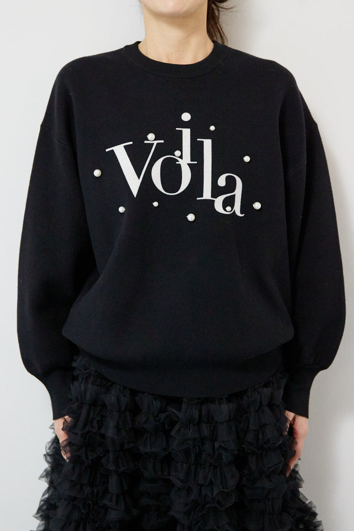 パール+ロゴニットトップス