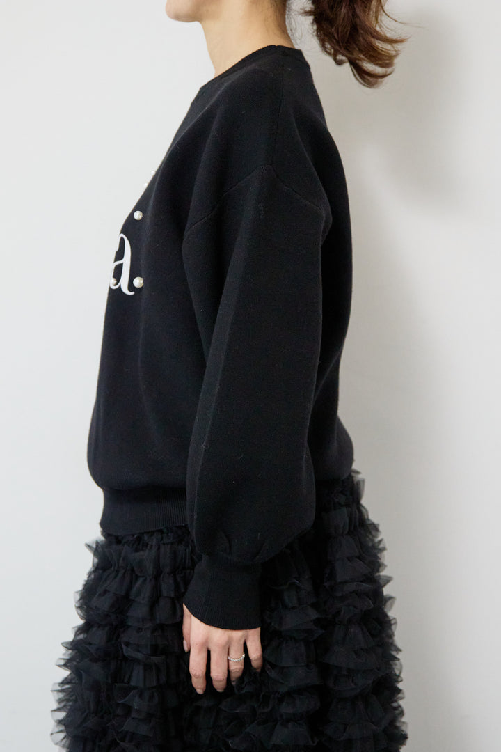 パール+ロゴニットトップス