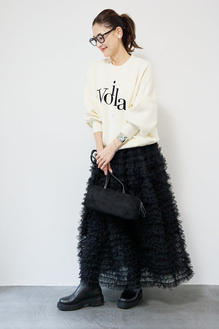 パール+ロゴニットトップス