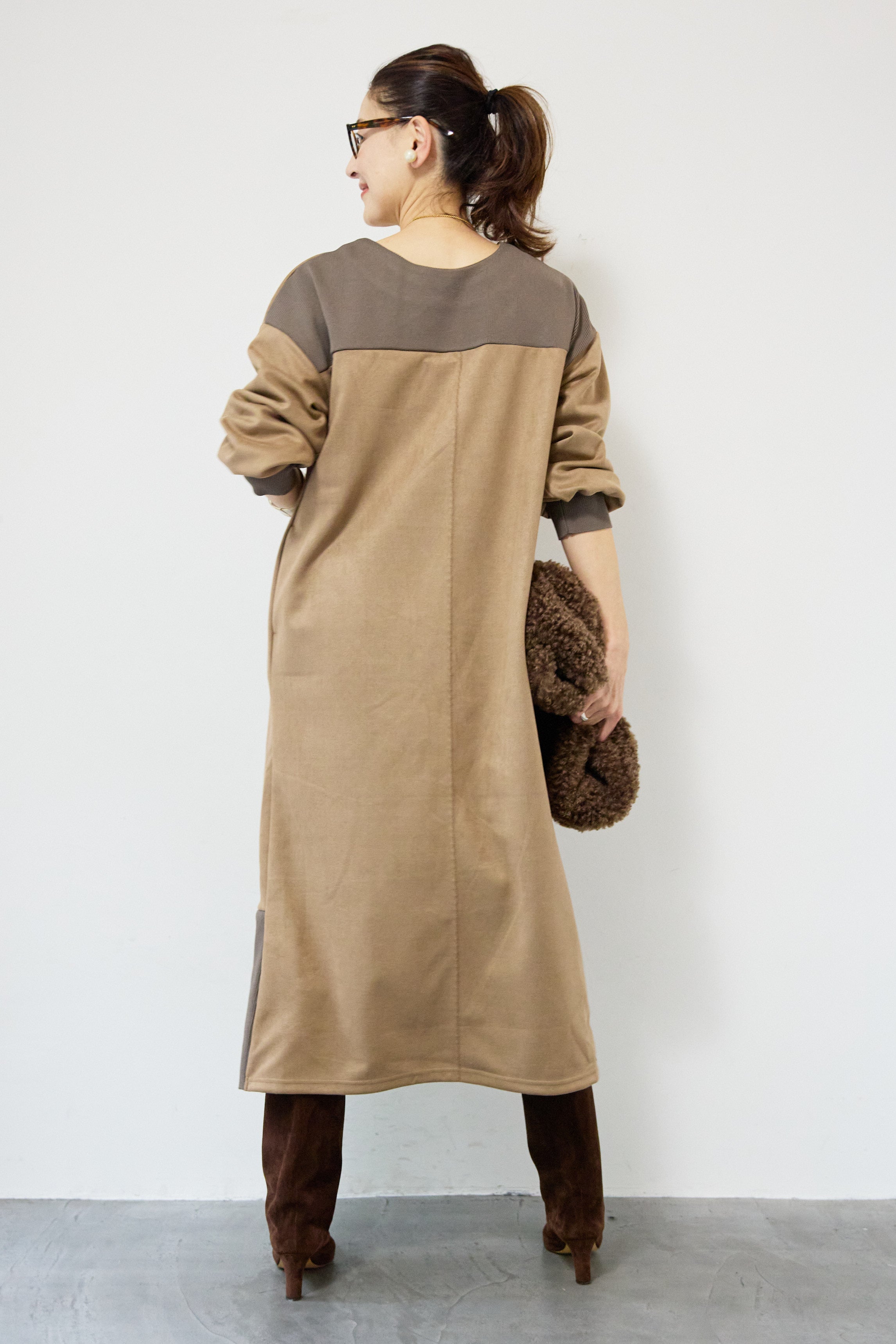 スエード×リブニット2WAYワンピース – plusotoha