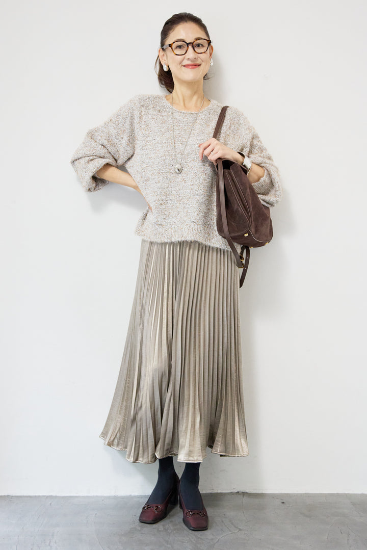 ひげネップヤーンニットプルオーバー