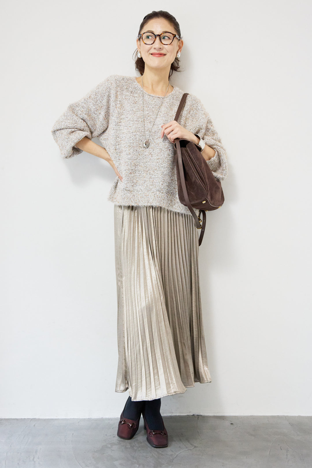 ひげネップヤーンニットプルオーバー