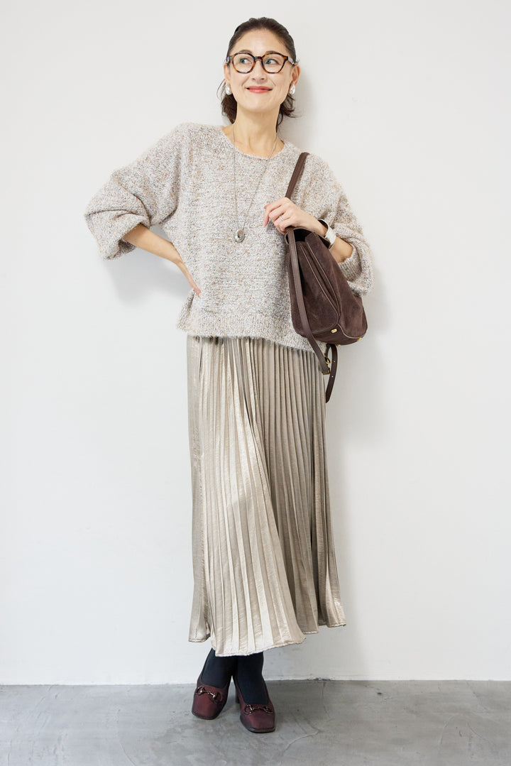 ひげネップヤーンニットプルオーバー