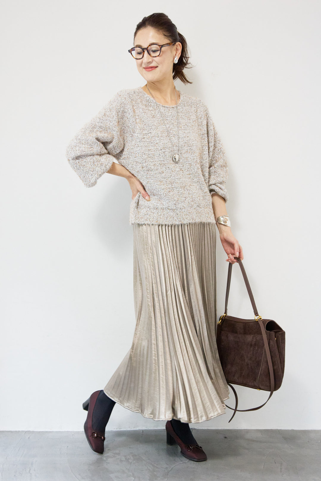 ひげネップヤーンニットプルオーバー