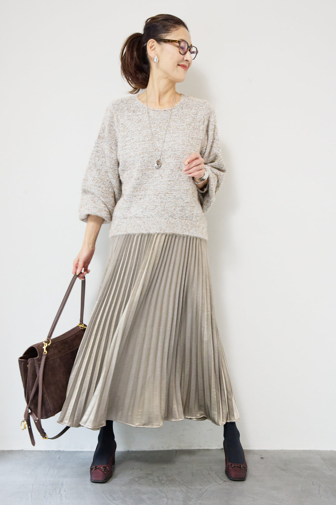 ひげネップヤーンニットプルオーバー