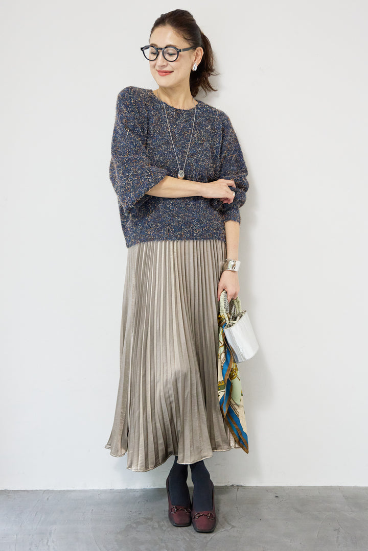 ひげネップヤーンニットプルオーバー