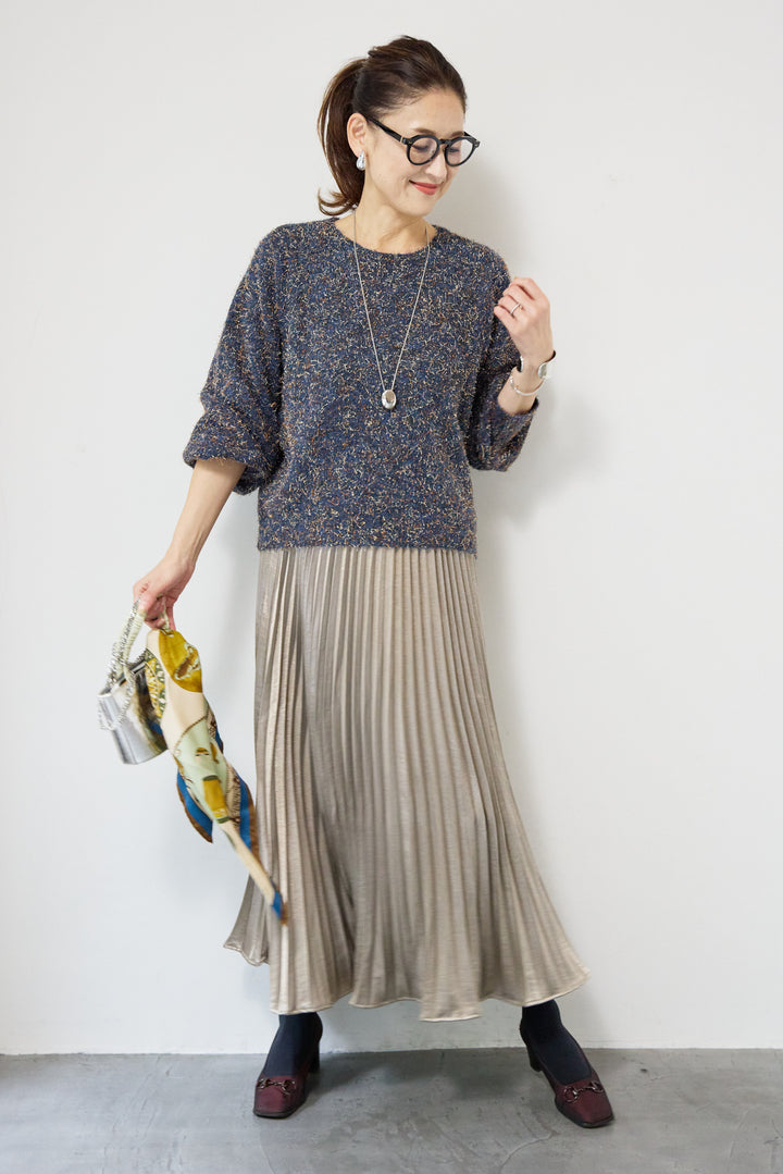 ひげネップヤーンニットプルオーバー