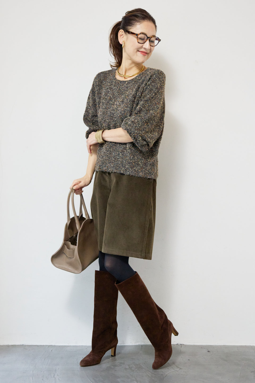 ひげネップヤーンニットプルオーバー