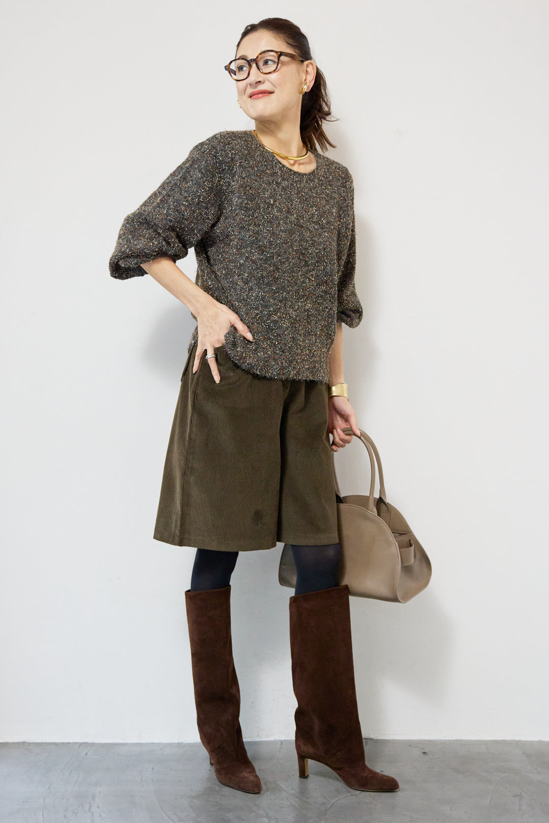 ひげネップヤーンニットプルオーバー