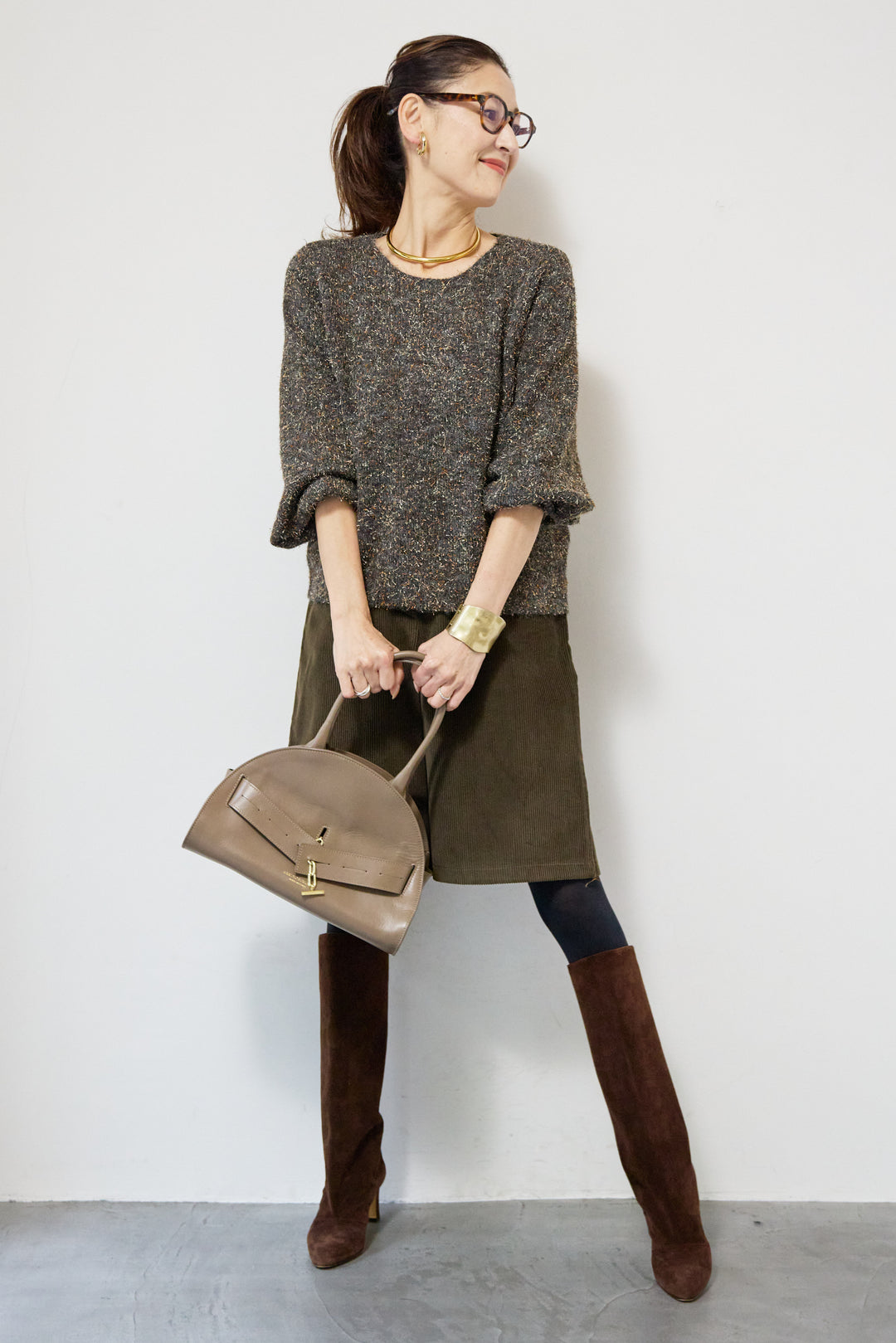 ひげネップヤーンニットプルオーバー