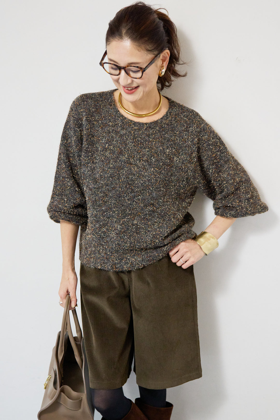 ひげネップヤーンニットプルオーバー